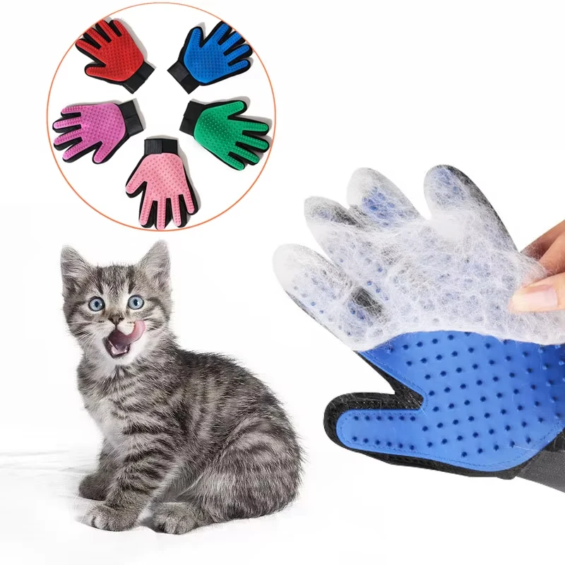 Rubber Glove Cleaning - Haustier-Pflegehandschuh, Katzenpflegehandschuh, Katzenhaar-Entfernungsbürste, Handschuh-Kamm für Katzen,