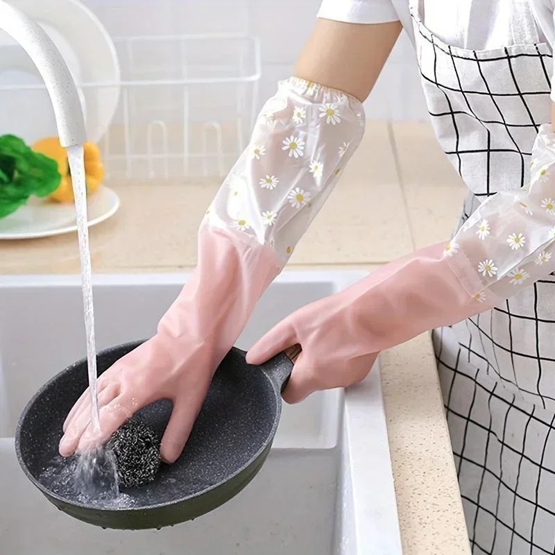Rubber Glove Cleaning - Haushalts-Langarm-Gummihandschuhe, Spülhandschuhe, Küchen- und Ofenhandschuhe, Haustier-Reinigungshandschuhe,