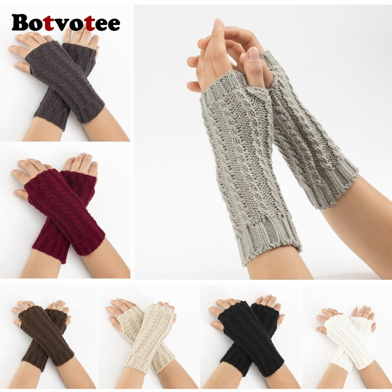 Fingerless Glove Knit - Botvotee Y2k Halbfinger-Winterhandschuhe für Damen, Winter,
