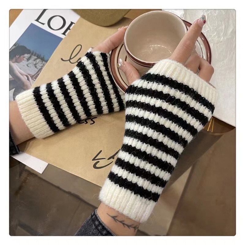 Kurze gestreifte fingerlose Ha – Fingerless Glove Knit Bewertung und Preis