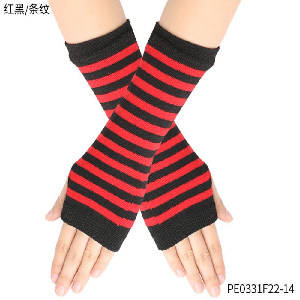 PESENAR Rot-schwarz gestreifte – Fingerless Glove Knit Bewertung und Preis