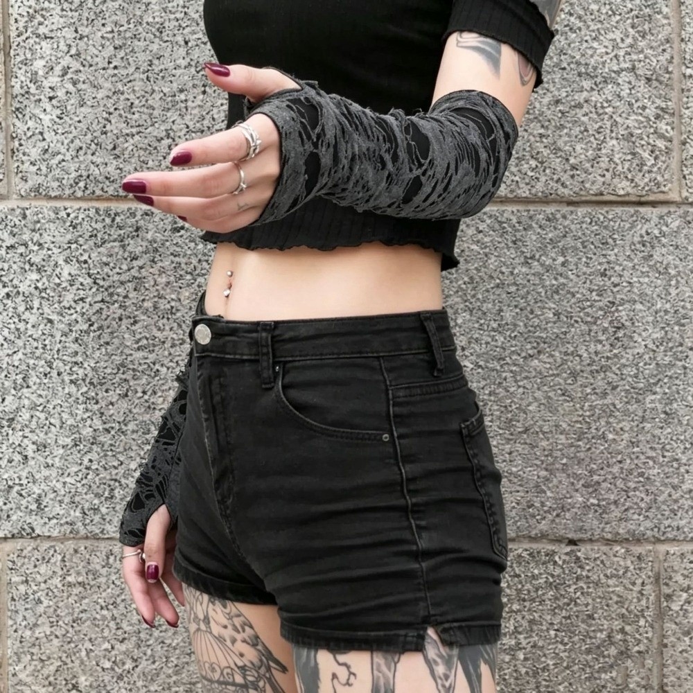 Lange Punk-Handschuhe im dunkl – Fingerless Glove Knit Bewertung und Preis
