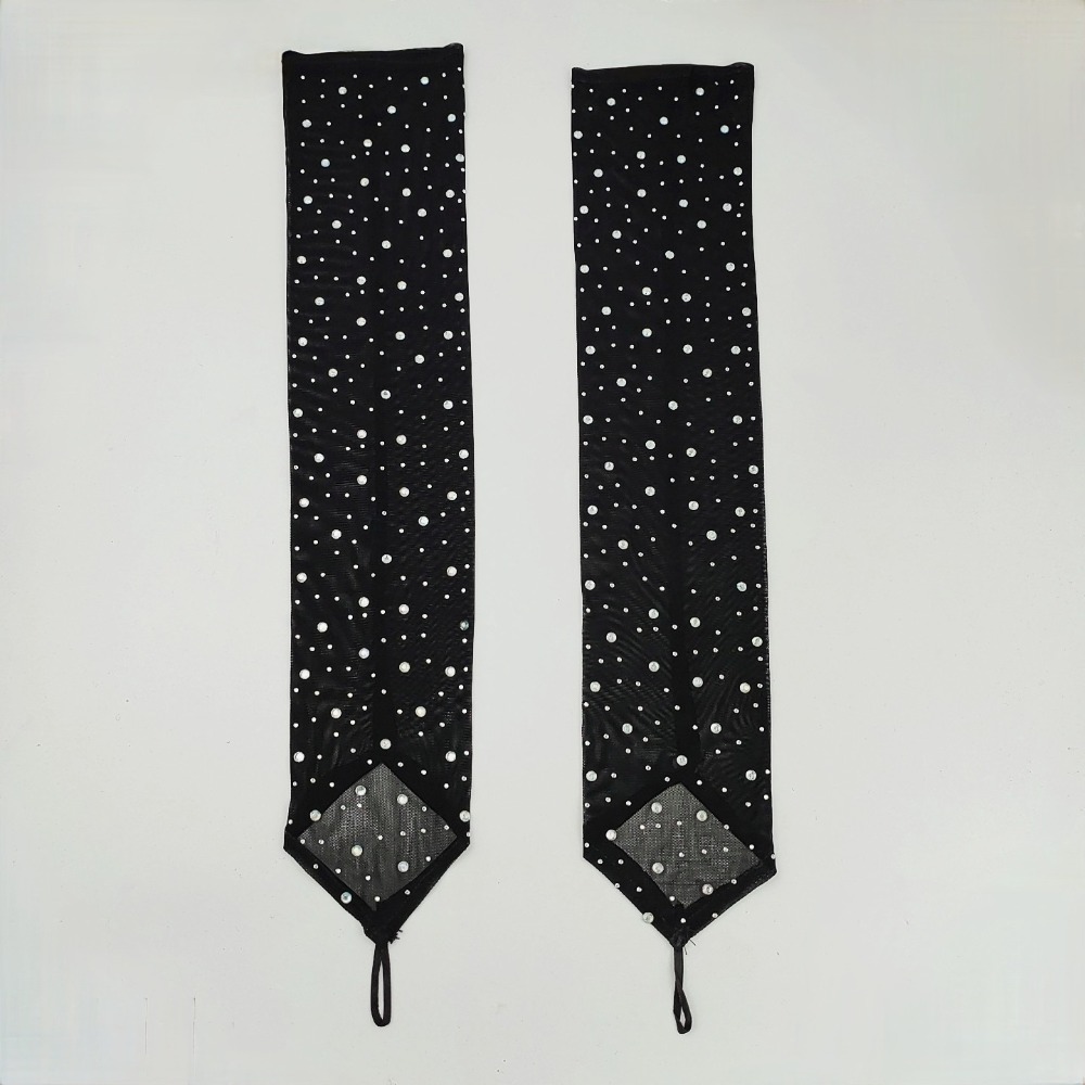 1 Paar Glänzende Strass-Netzha – Fingerless Glove Knit Bewertung und Preis